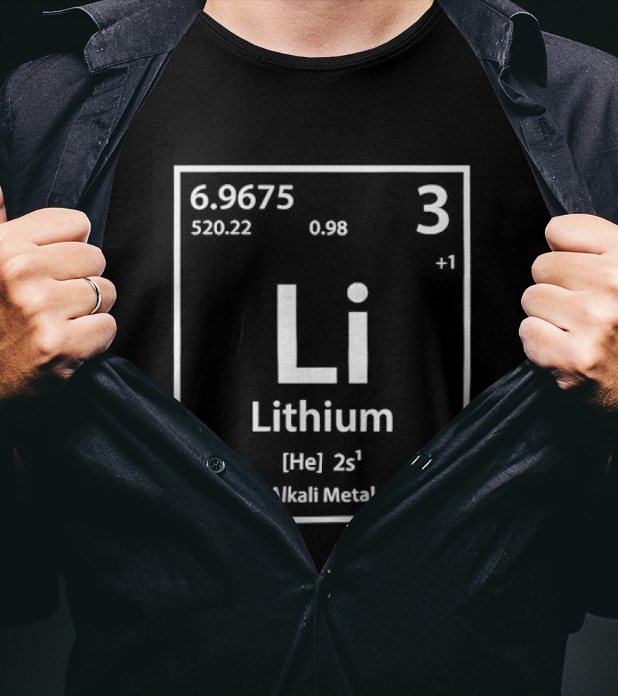 Lithium Element Inspired Science Periodic Table Li Alkali Metal T-Shirt