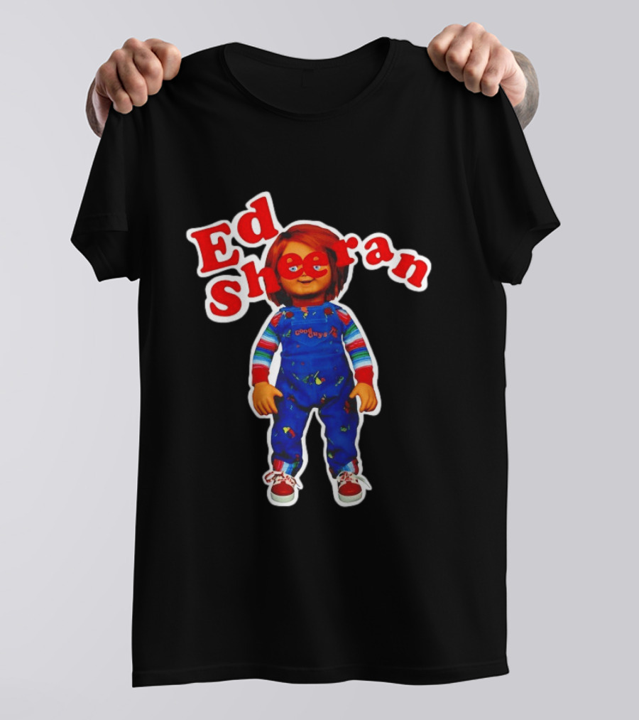Ed Sheeran Chucky Doll Red Hair Suspender Outfit T-Shirt