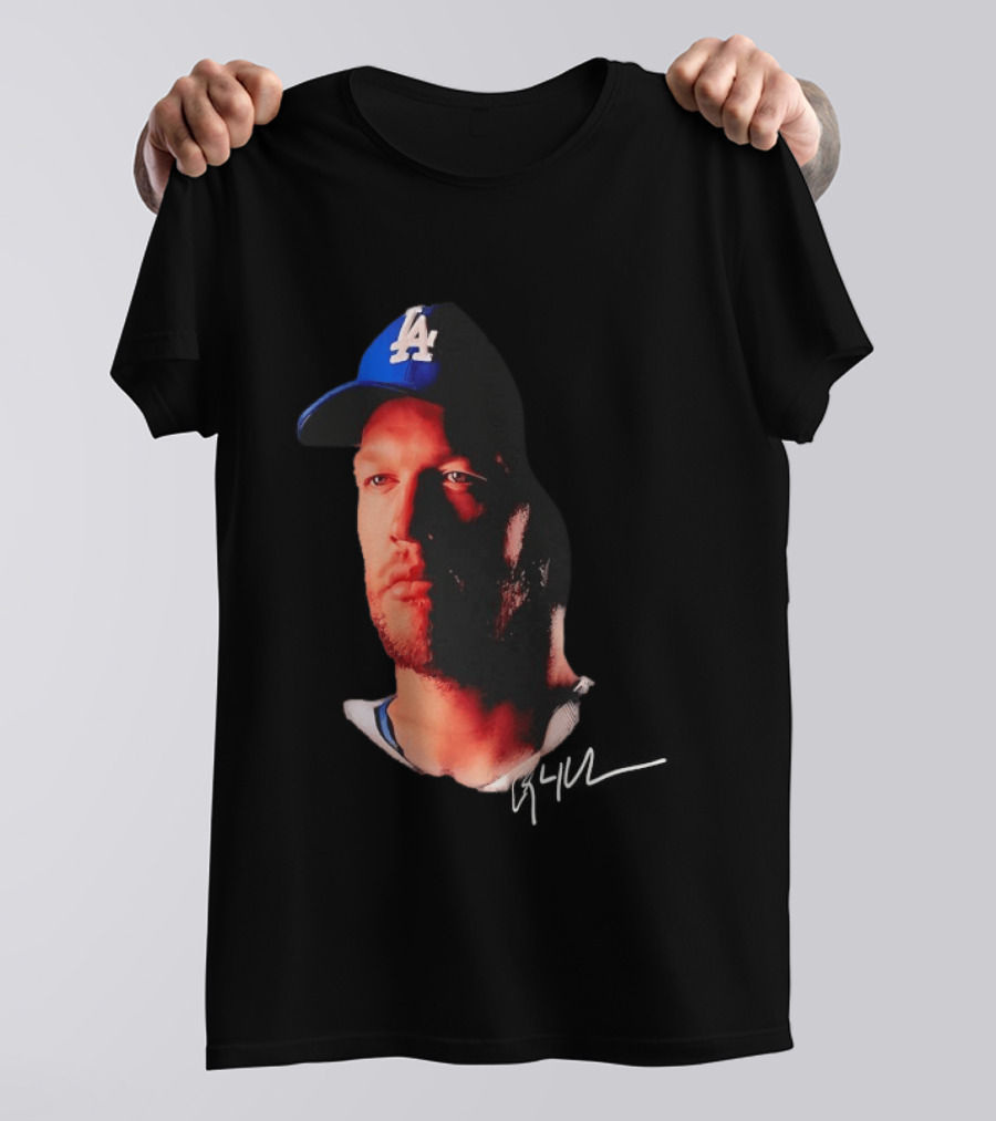 Clayton Kershaw LA Dodgers Baseball Cap Image T-Shirt