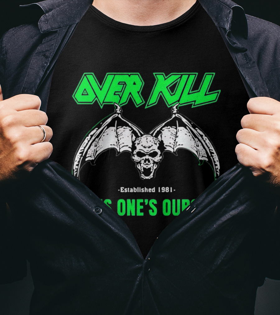 Over Kill Established 1981 This One's Ours Skull With Wings T-Shirt