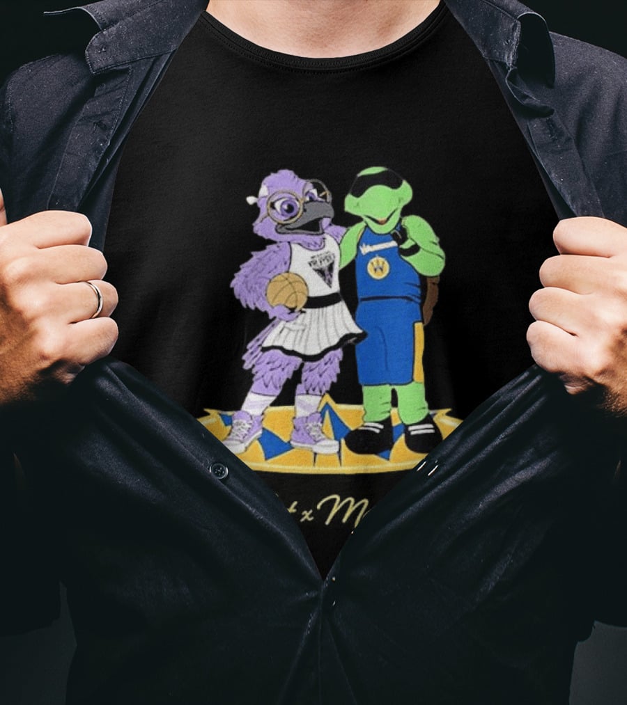 Violet Mavericks Giveaway 2026 Basketball Bird And Turtle Mascots T-Shirt