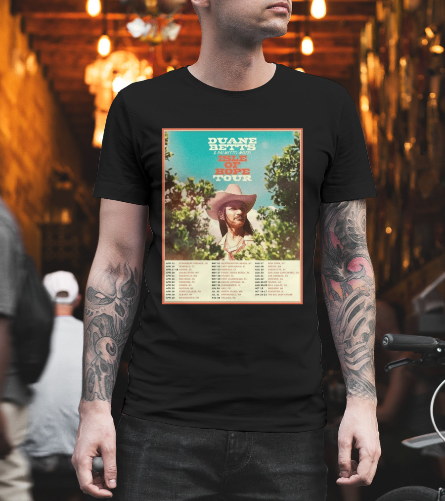 Duane Betts Palmetto Motel Isle Of Hope Tour Dates 2026 T-Shirt