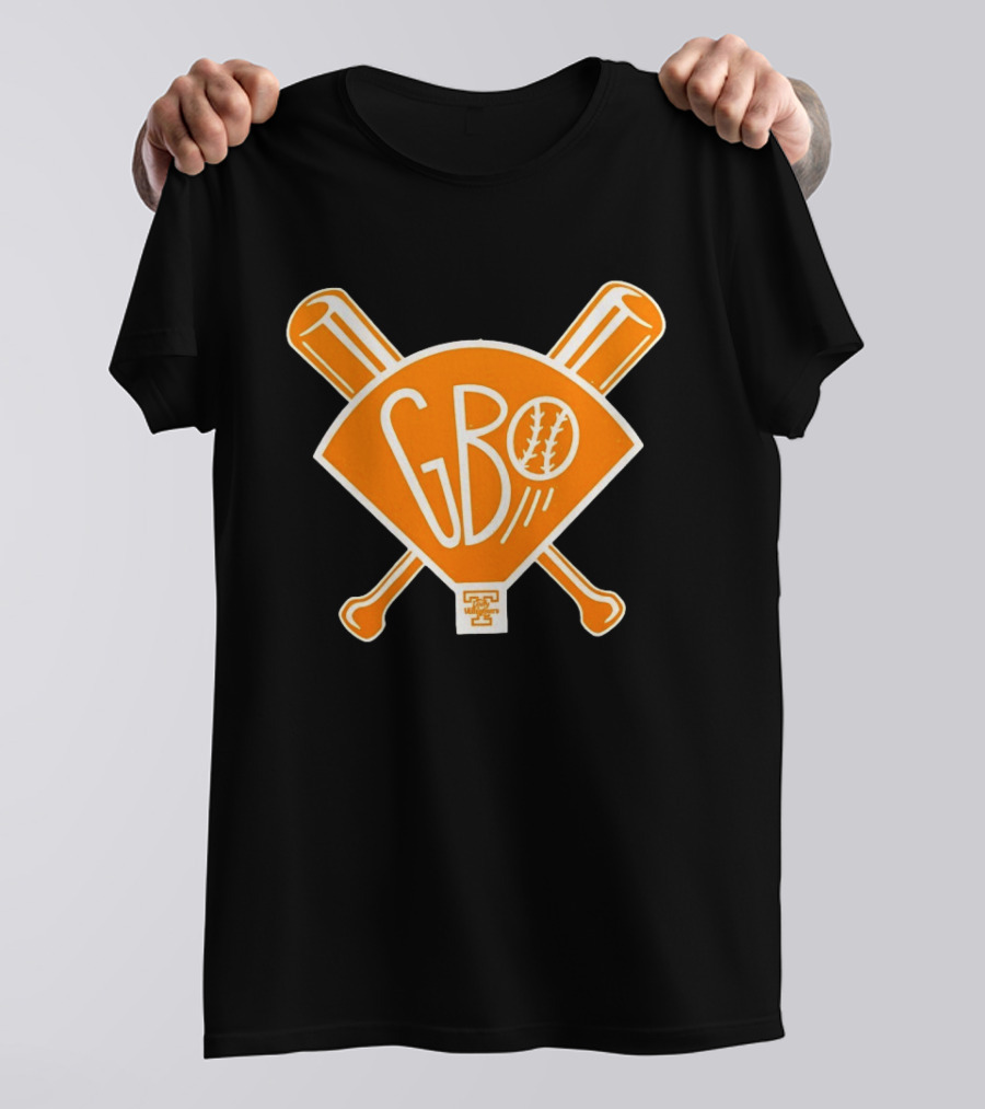 GBO Baseball Orange Crossed Bats University Of Tennessee Vols T-Shirt