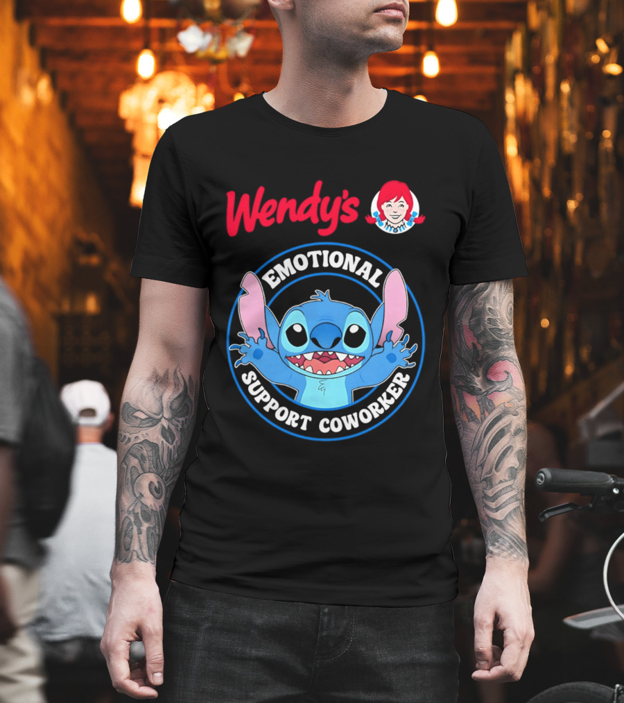 Wendy's Emotional Support Coworker Stitch Bluey T-Shirt