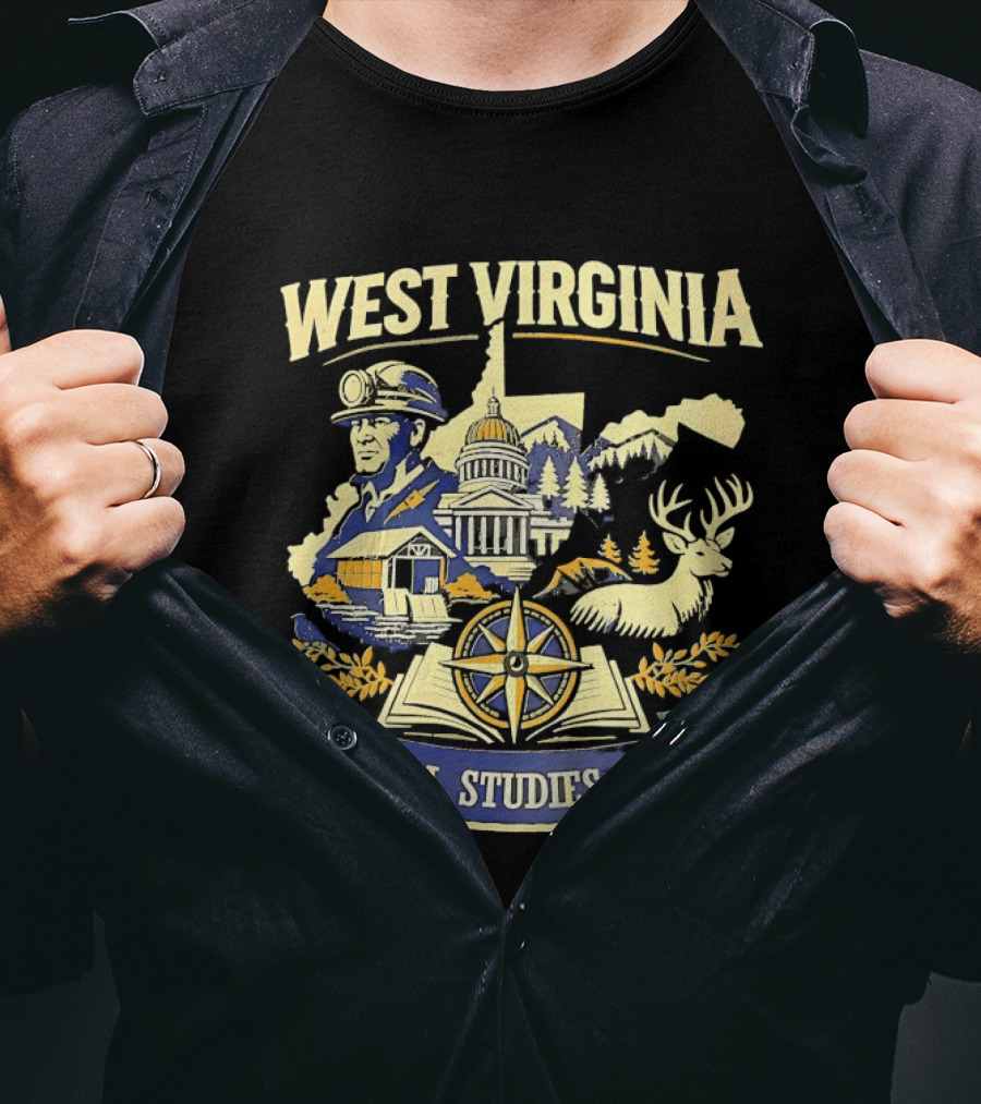 West Virginia Social Studies Fair Explorer Heritage Compass Deer Event T-Shirt