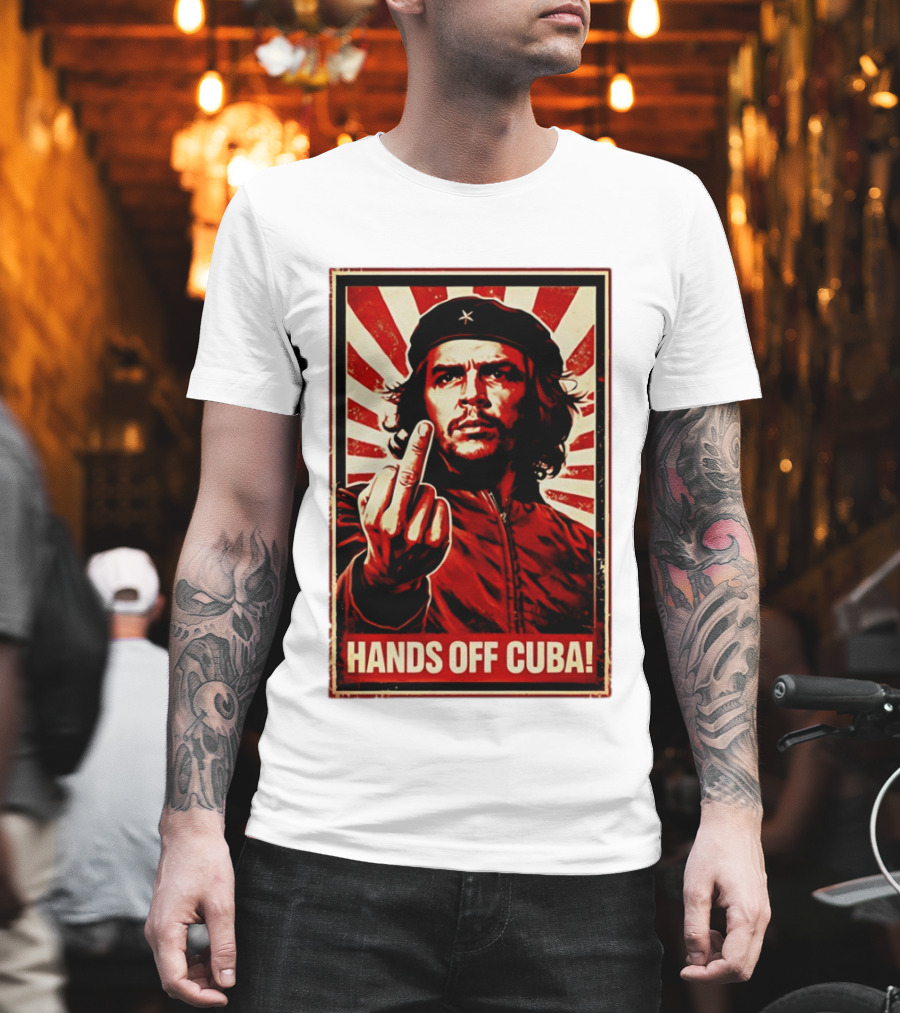 Che Guevara Hands Off Cuba Middle Finger Iconic Image T-Shirt