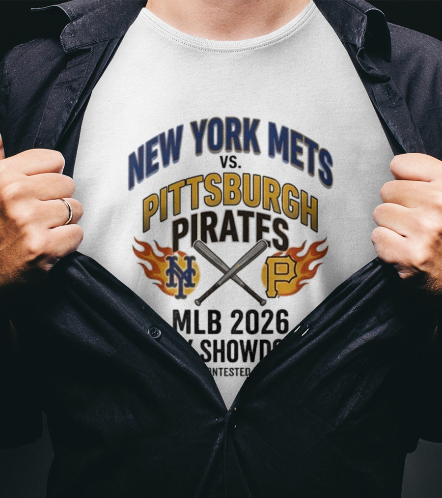 New York Mets Vs Pittsburgh Pirates MLB 2026 Fiery Showdown T-Shirt