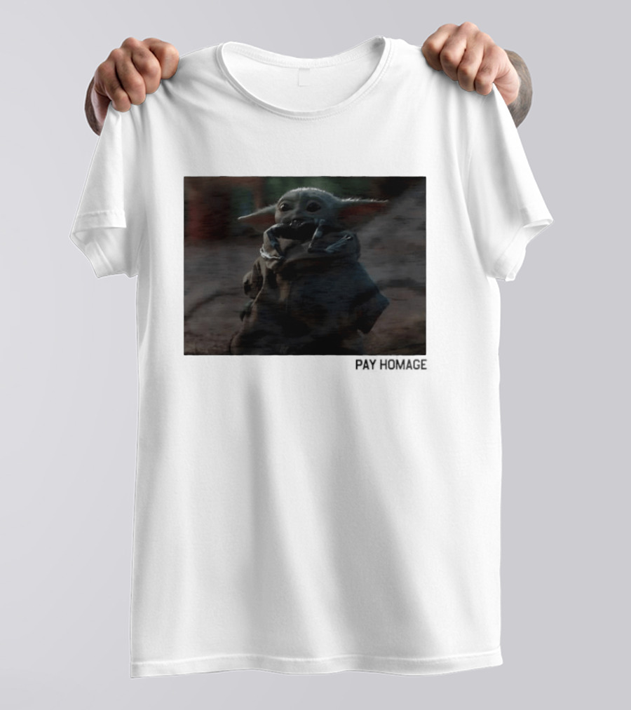 Pay Homage Grogu The Mandalorian Star Wars Iconic Baby Yoda T-Shirt