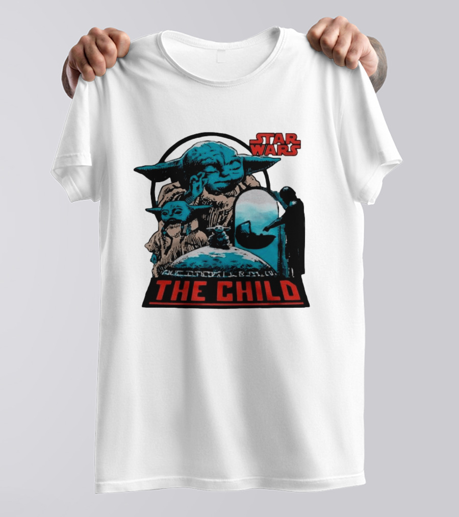 Star Wars The Mandalorian Grogu The Child Retro Comic T-Shirt