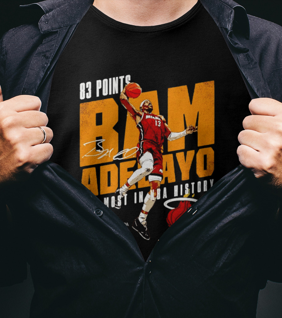 83 Points Bam Adebayo Miami Heat 2nd Most In NBA History T-Shirt