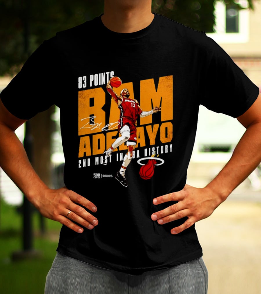 83 Points Bam Adebayo Miami Heat 2nd Most In NBA History T-Shirt