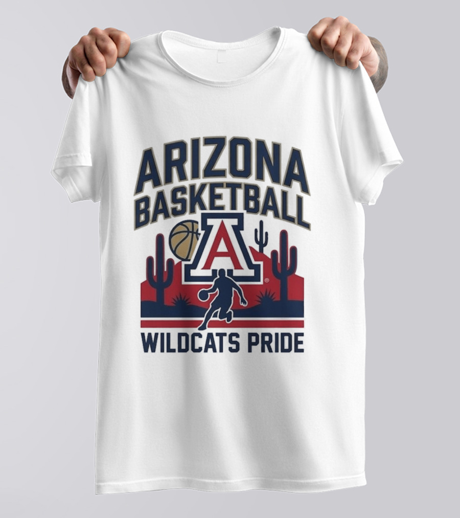 Arizona Wildcats Basketball Pride Cactus And Player T-Shirt