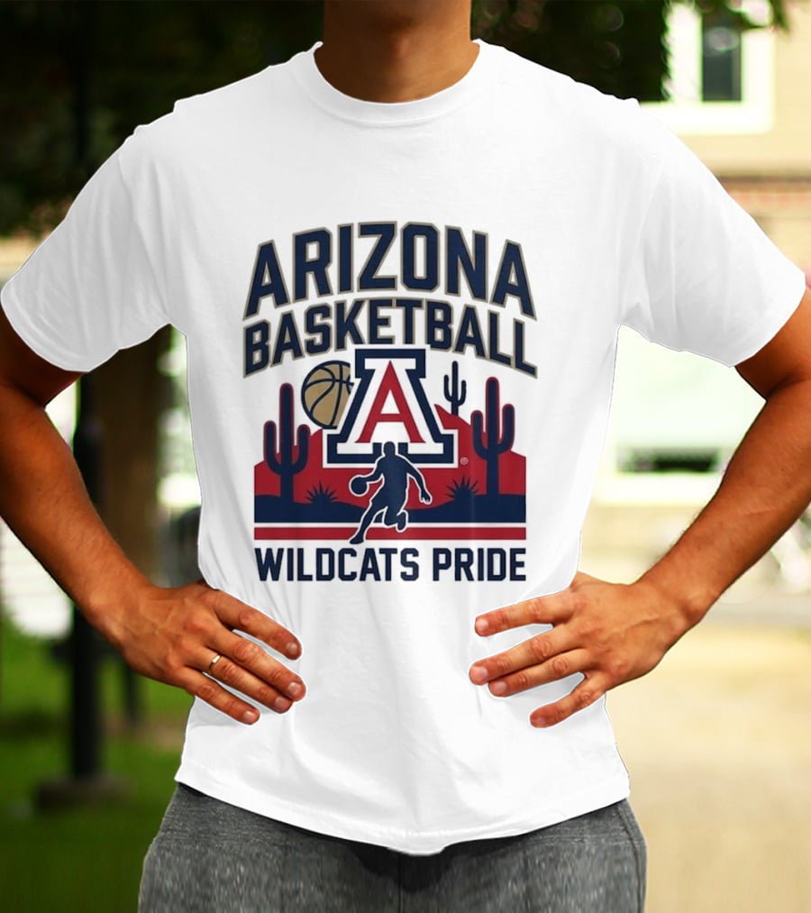 Arizona Wildcats Basketball Pride Cactus And Player T-Shirt