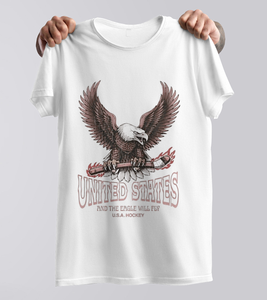 United States Free Bird Hockey And The Eagle Will Fly T-Shirt
