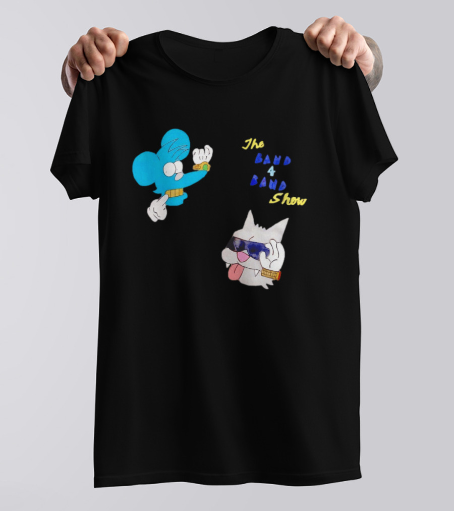 The Itchy And Scratchy Band 4 Band Show Cartoon Characters T-Shirt