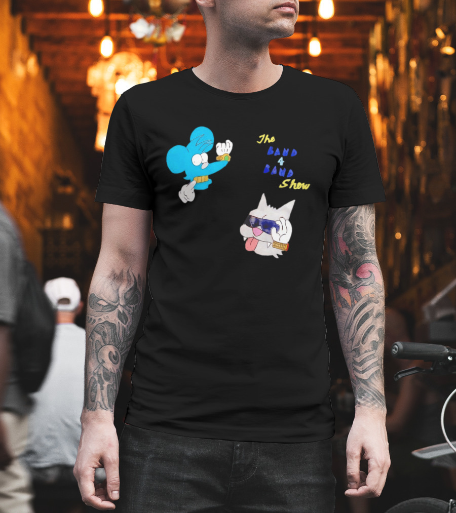 The Itchy And Scratchy Band 4 Band Show Cartoon Characters T-Shirt