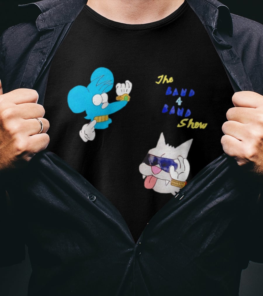 The Itchy And Scratchy Band 4 Band Show Cartoon Characters T-Shirt