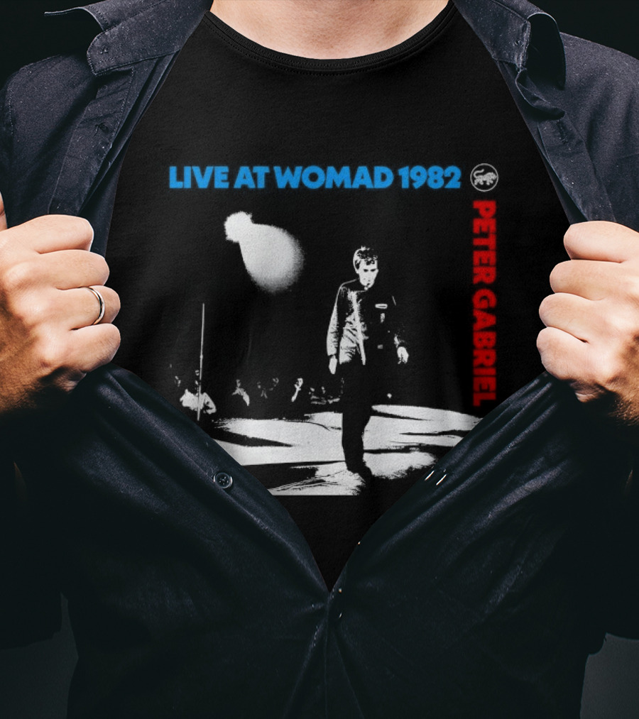 Live At Womad 1982 Peter Gabriel Vintage Concert Festival Archival T-Shirt