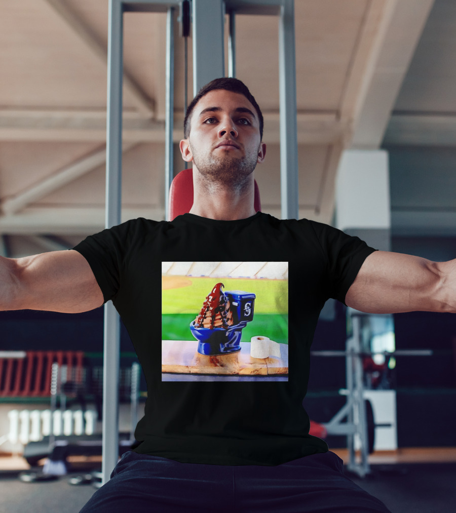 Mariners Big Dumper Sundae Chocolate Ice Cream Toilet Stadium T-Shirt