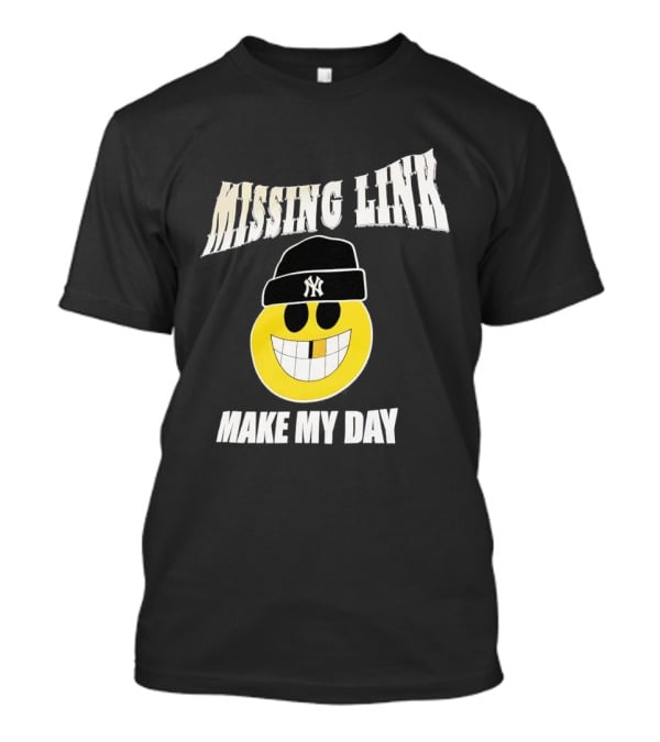New York Yankees Missing Link Make My Day Smiley Face T-Shirt