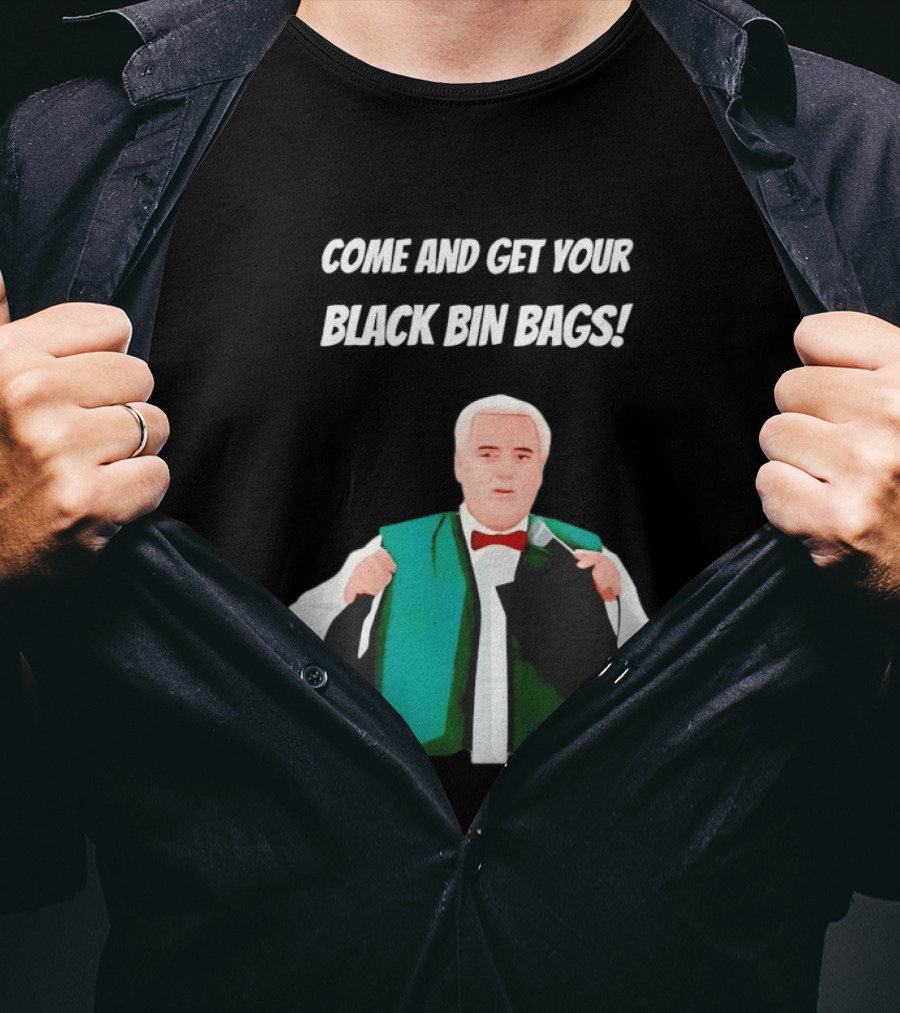 Brian Potter Come And Get Your Black Bin Bags Comic T-Shirt