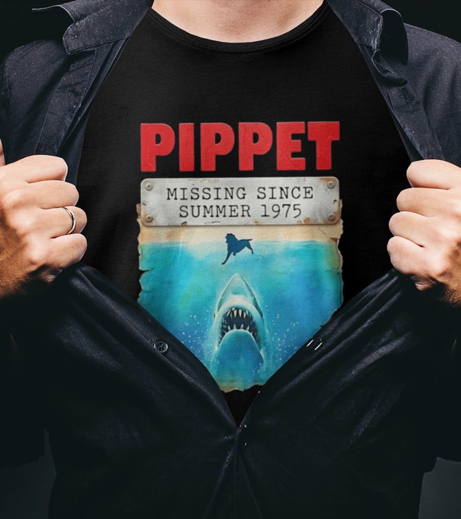 Pippet Missing Since Summer 1975 Shark Attack Scene T-Shirt