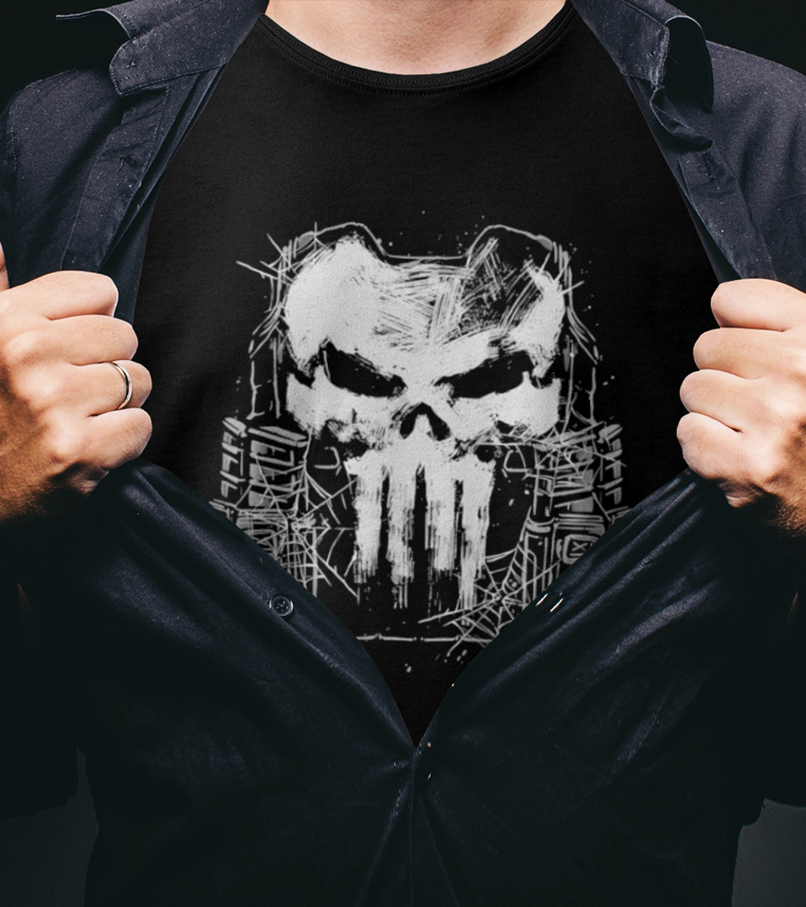 Punisher Skull Tactical Vest Halloween Night T-Shirt