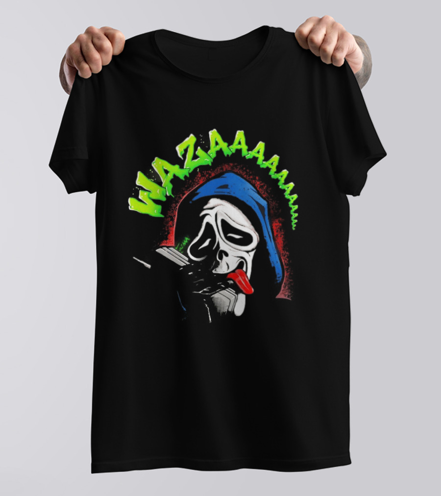 Scary Movie Ghostface Wazaaa Scream Mask Colorful Expression T-Shirt