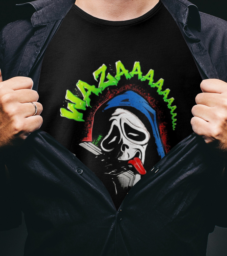 Scary Movie Ghostface Wazaaa Scream Mask Colorful Expression T-Shirt