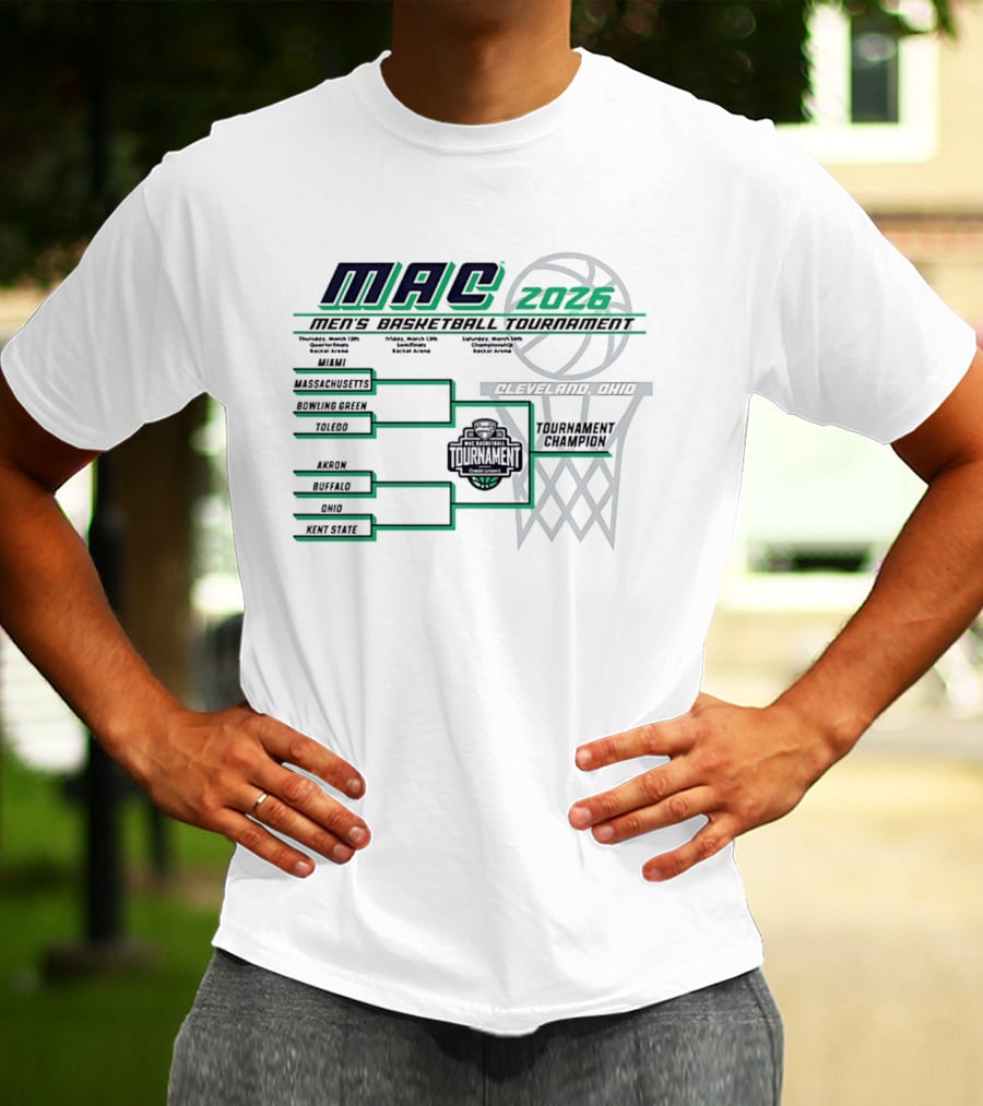 2026 MAC Men's Basketball Tournament Bracket In Cleveland Ohio T-Shirt