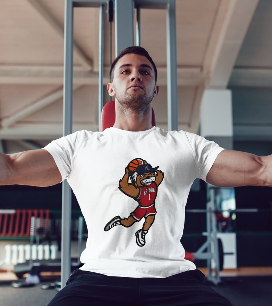 Arizona Wildcats Basketball Mascot Slam Dunk Action T-Shirt