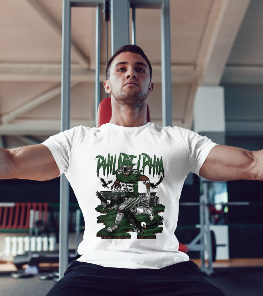 Philadelphia Eagles Running Back With Eagles T-Shirt