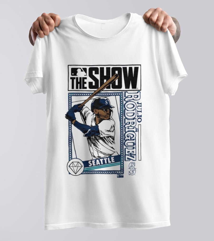 MLB The Show Julio Rodriguez Seattle Mariners Caricature 44 T-Shirt