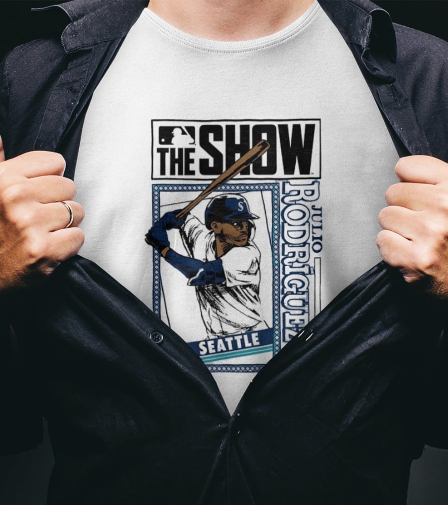 MLB The Show Julio Rodriguez Seattle Mariners Caricature 44 T-Shirt