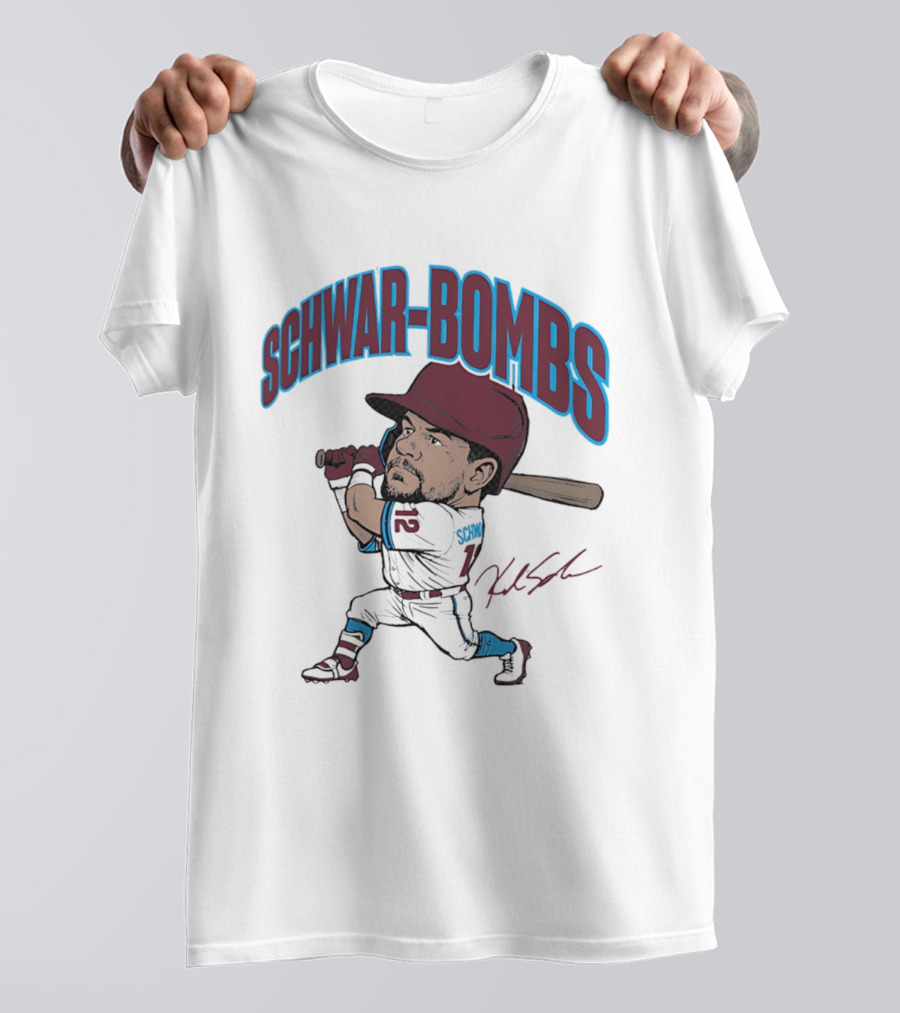 SchwarBombs Kyle Schwarber Philadelphia Phillies Caricature T-Shirt