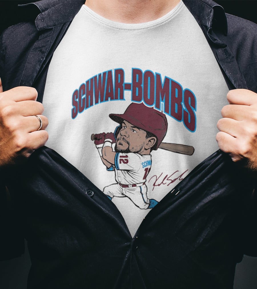 SchwarBombs Kyle Schwarber Philadelphia Phillies Caricature T-Shirt