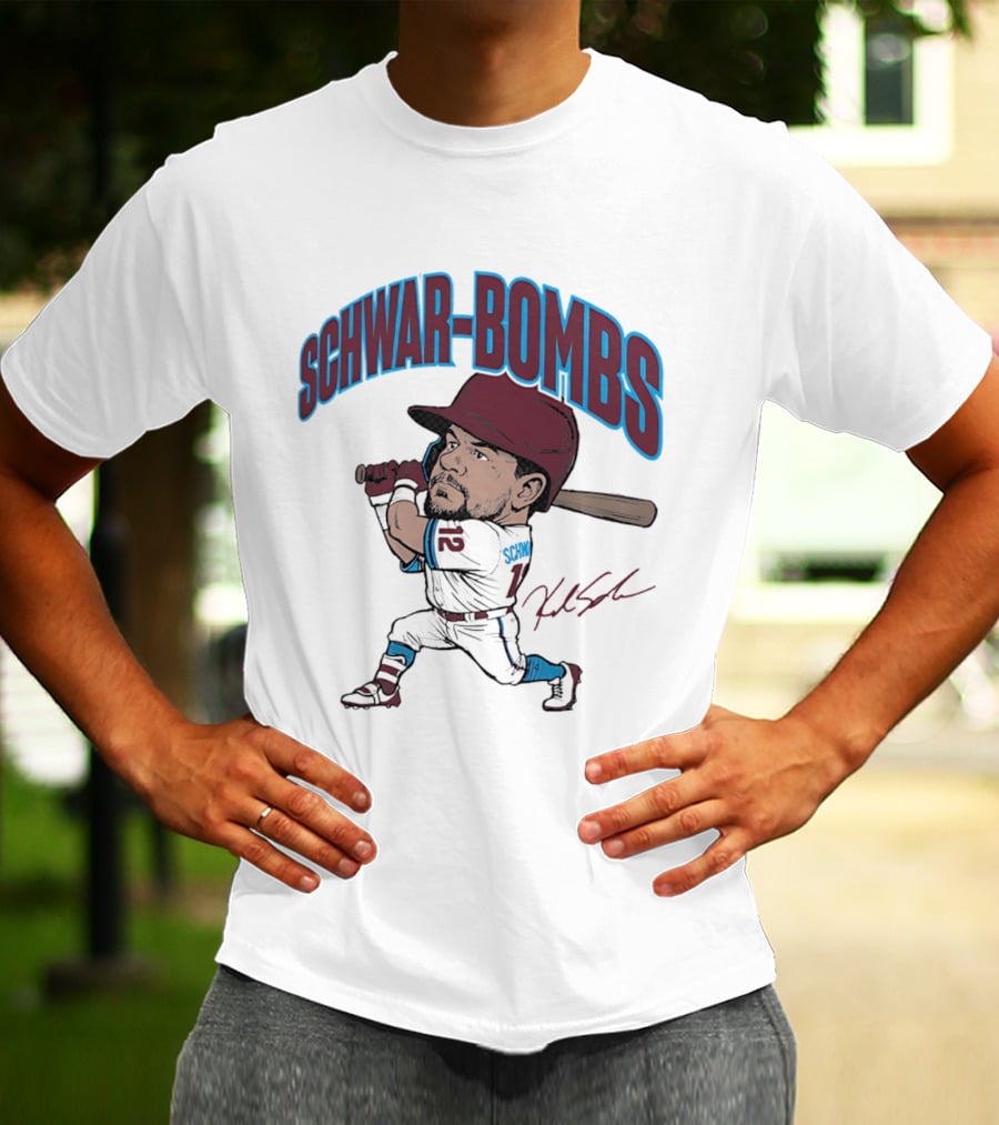 SchwarBombs Kyle Schwarber Philadelphia Phillies Caricature T-Shirt