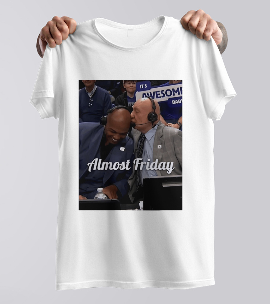 Dick Vitale Kissing Charles Barkley Almost Friday It's Awesome Baby T-Shirt