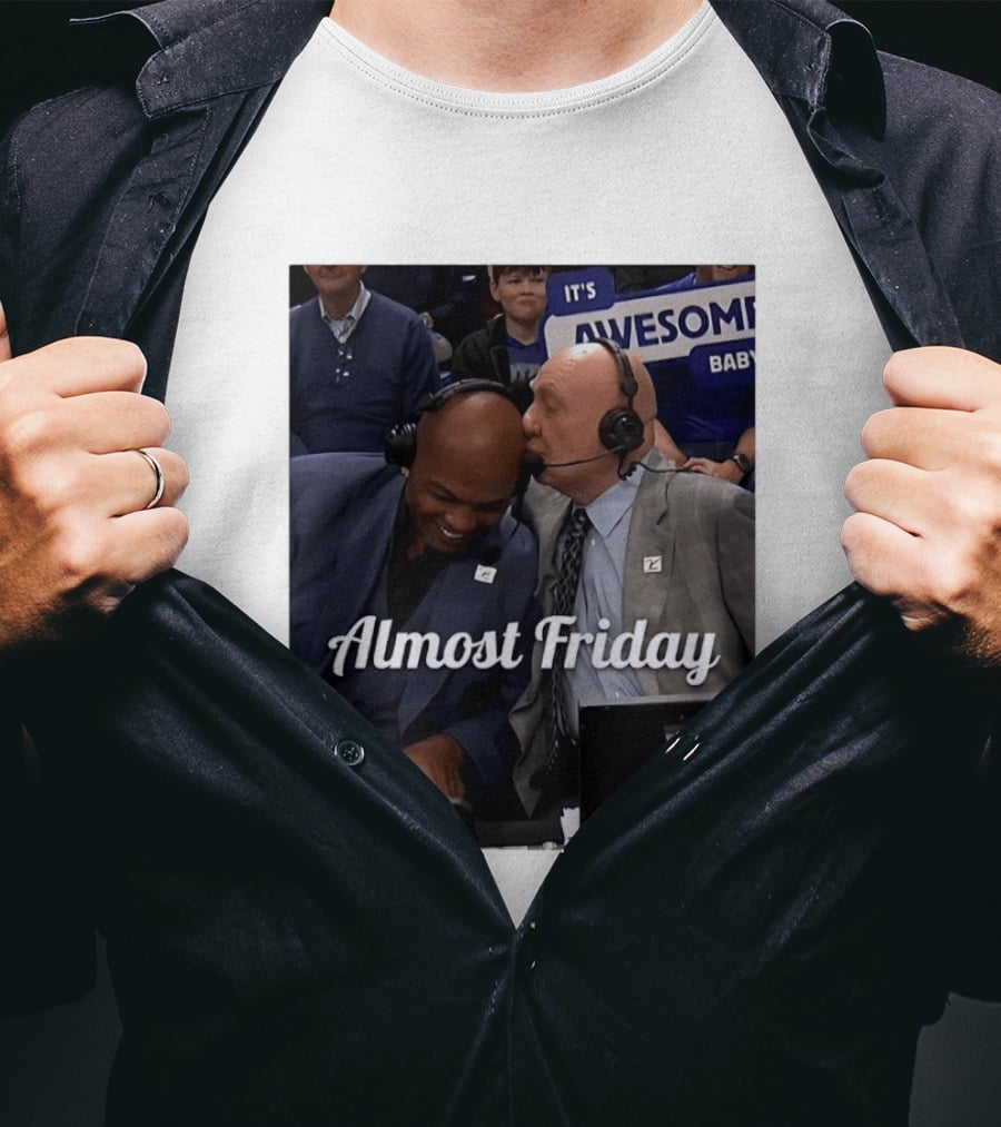 Dick Vitale Kissing Charles Barkley Almost Friday It's Awesome Baby T-Shirt