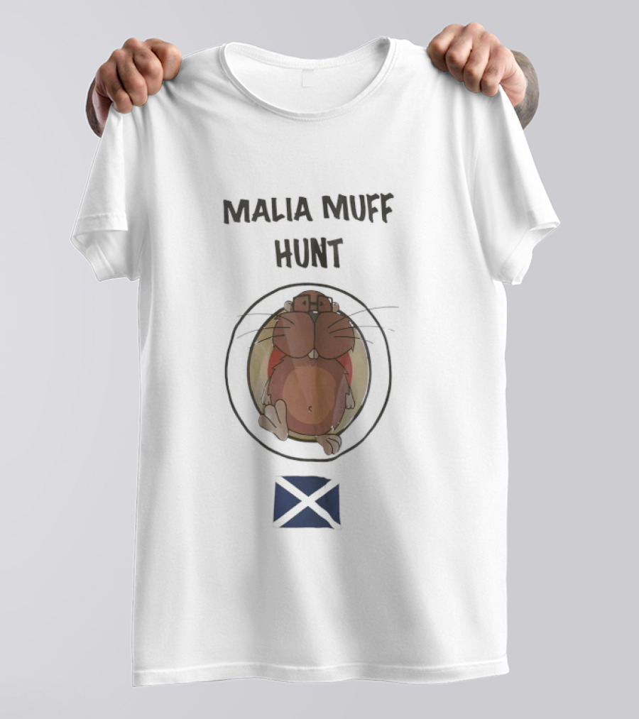 Malia Muff Hunt Scottish Flag Circle Hamster T-Shirt