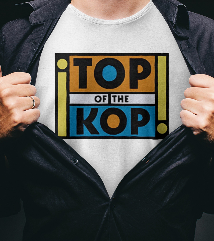 Top Of The Kop Block Lettering Bold Colorful Rectangles T-Shirt