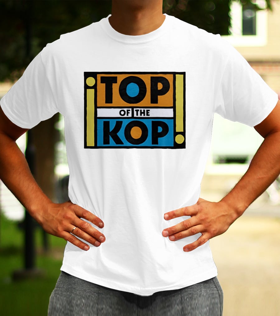 Top Of The Kop Block Lettering Bold Colorful Rectangles T-Shirt