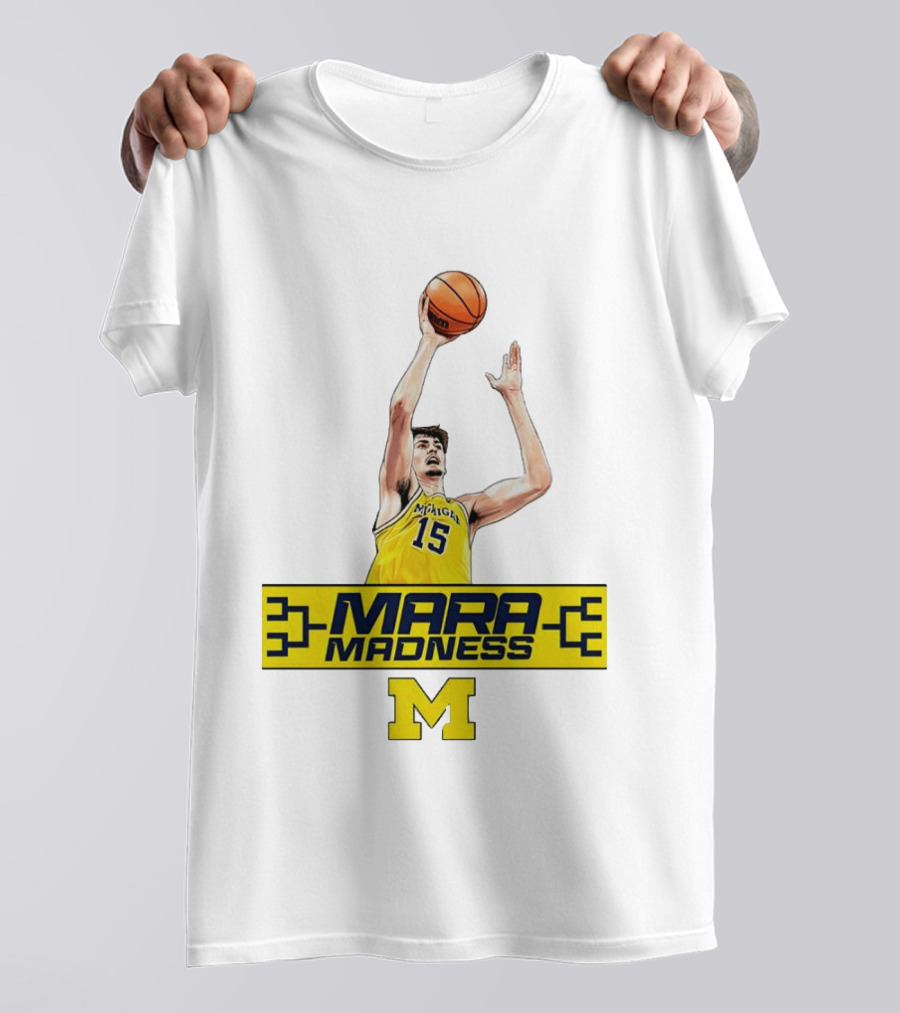 Mara Madness University Of Michigan Basketball Aday Mara Number 15 T-Shirt