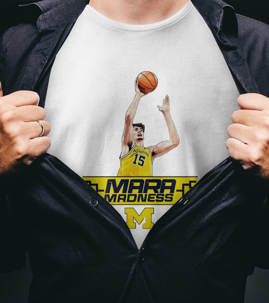 Mara Madness University Of Michigan Basketball Aday Mara Number 15 T-Shirt