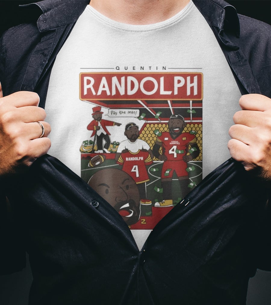 Randolph Quentin Knight Hawks Pay The Man Football Scene T-Shirt