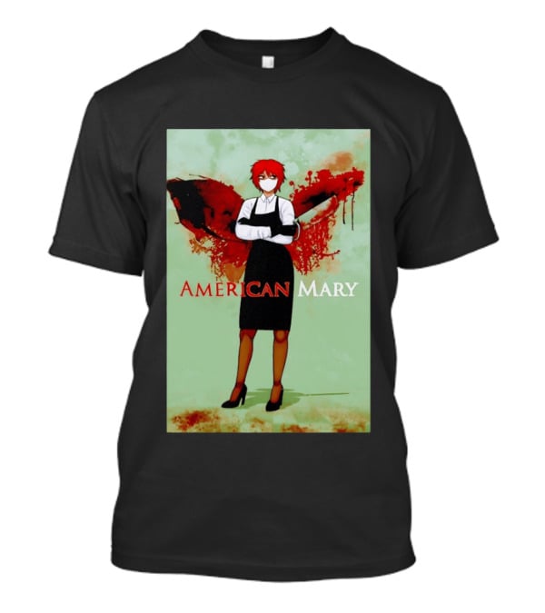 American Mary Mason Bloody Horror Art With Mask And Knife T-Shirt