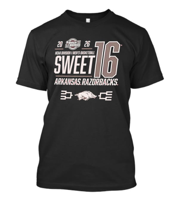 2026 NCAA Men's Basketball Sweet 16 Arkansas Razorbacks T-Shirt