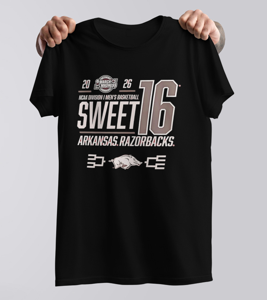 2026 NCAA Men's Basketball Sweet 16 Arkansas Razorbacks T-Shirt