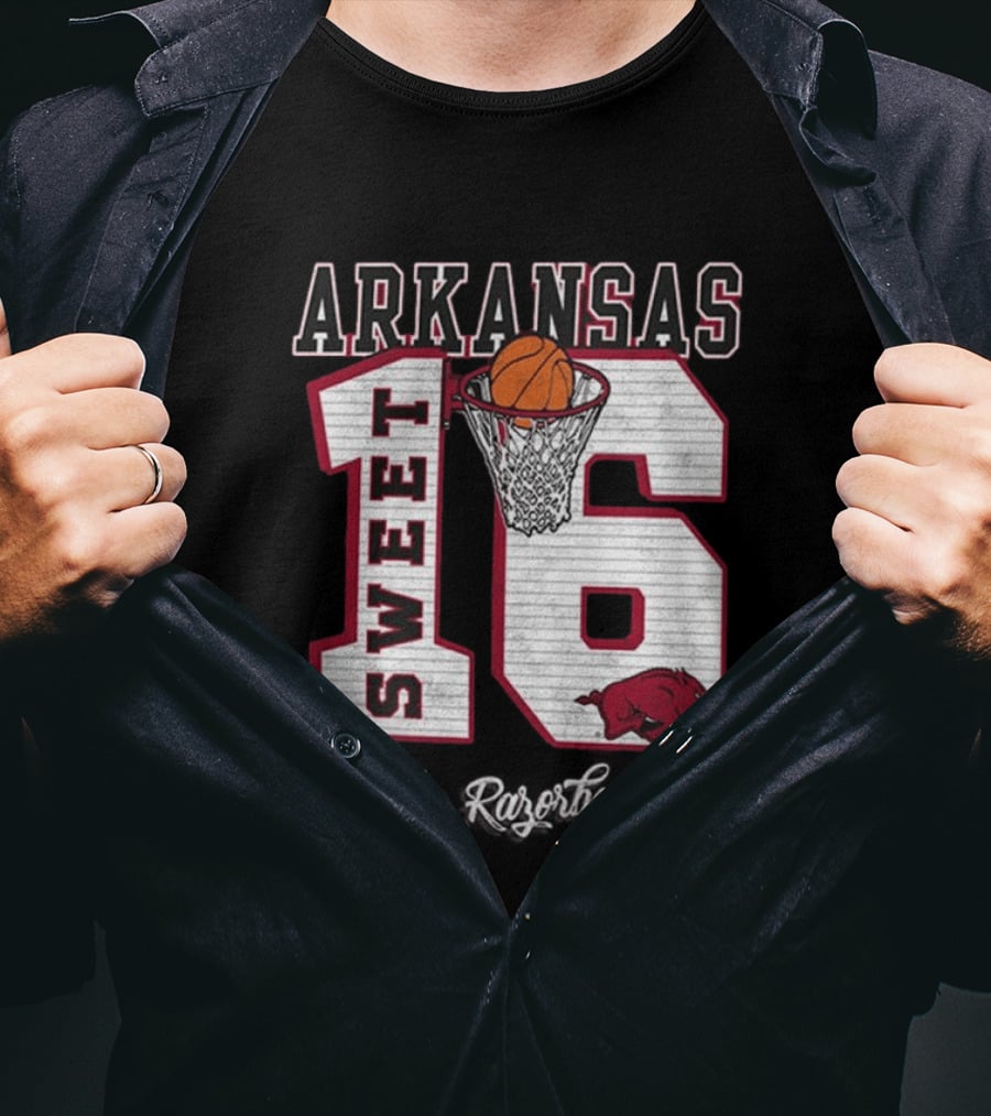 Arkansas Razorbacks March Madness 2026 NCAA Sweet 16 Basketball T-Shirt