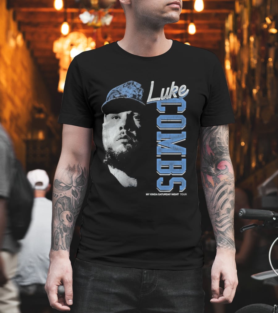 Luke Combs My Kinda Saturday Night Tour Hat And Bearded Face T-Shirt